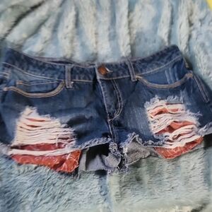 Rewash Blue Distressed Jean Shorts